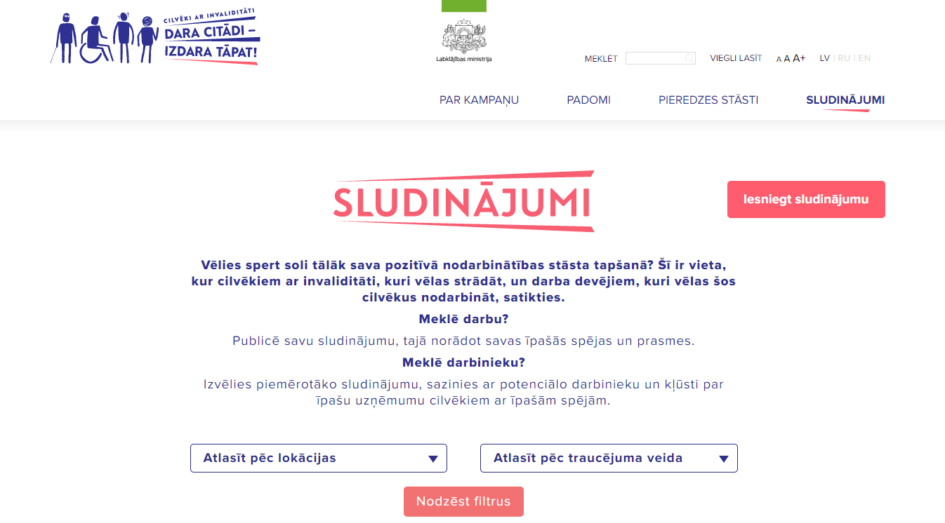 sludinājumi